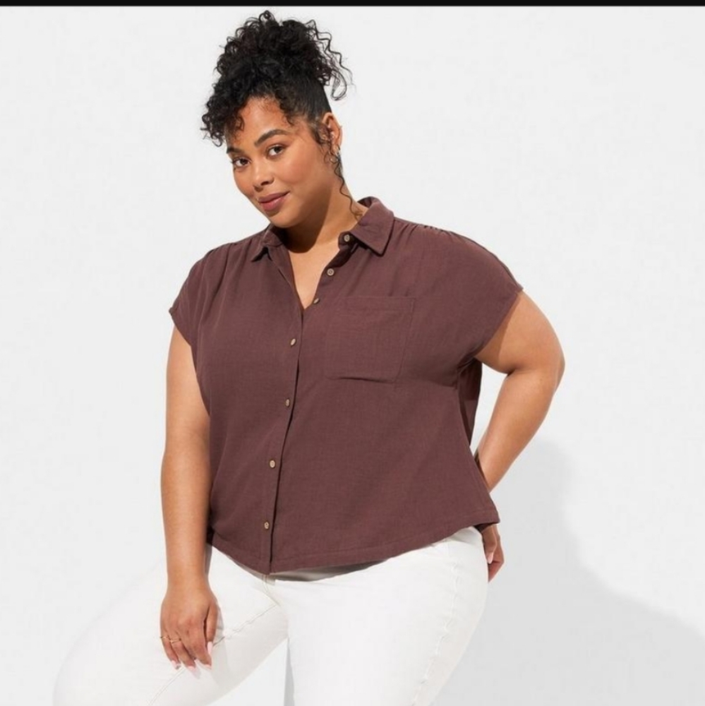 Brown Dolman Button Down